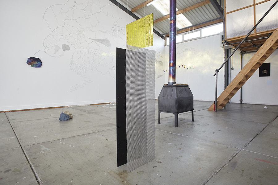 © katherina heil installation sculpture stichting kaus australis open studio december event in the corner of the eye dialogue with a stone